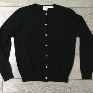 TSE Black 100% Cashmere Button Up Sweater Cardigan Size S